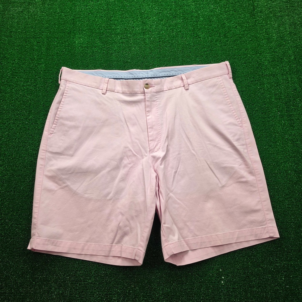 Peter Millar Golf Shorts Mens 38 Pastel‎ Pink Soft Touch Twill Flat Front Preppy